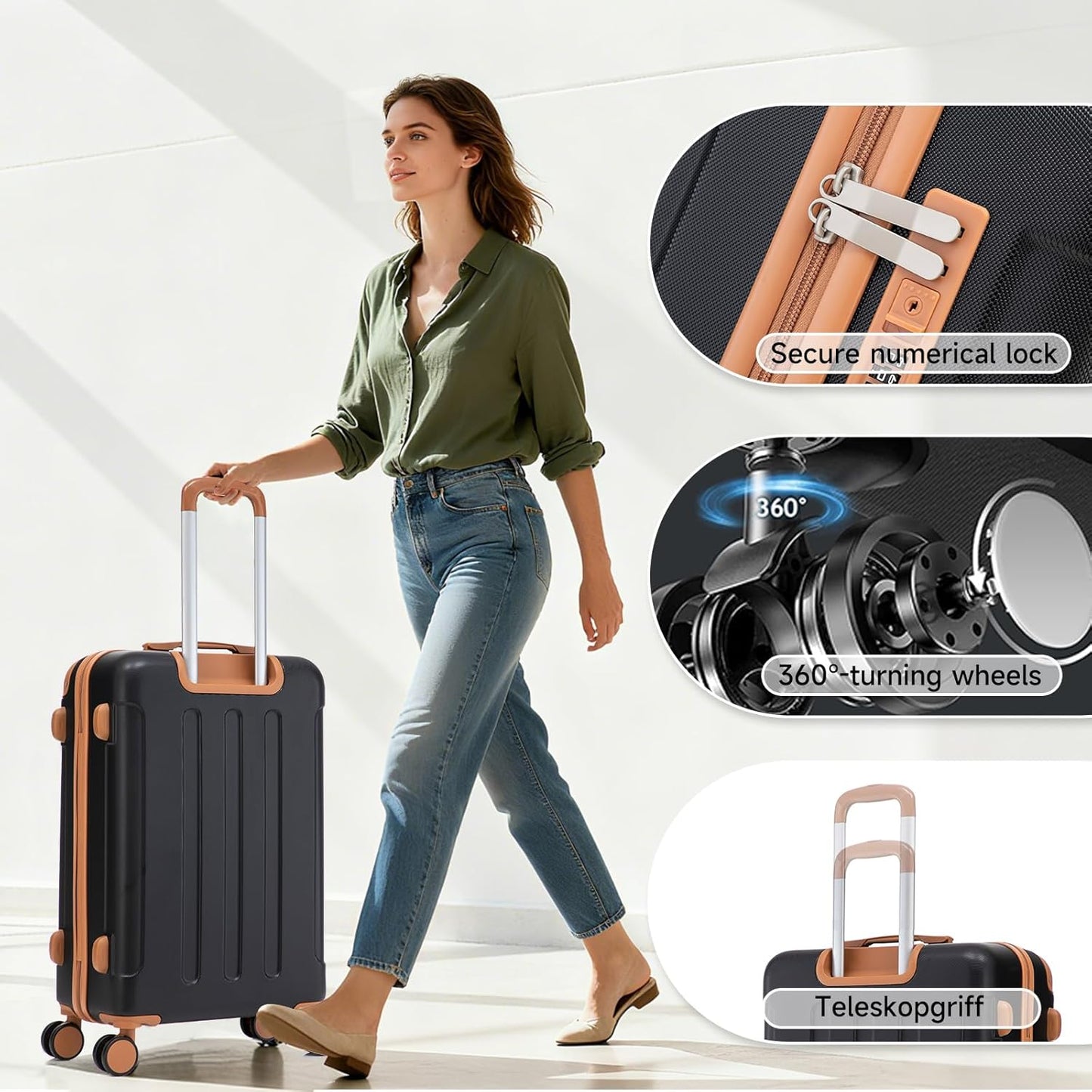 S+M+L+XL 4-teilig ABS Koffer-Set (Neu)