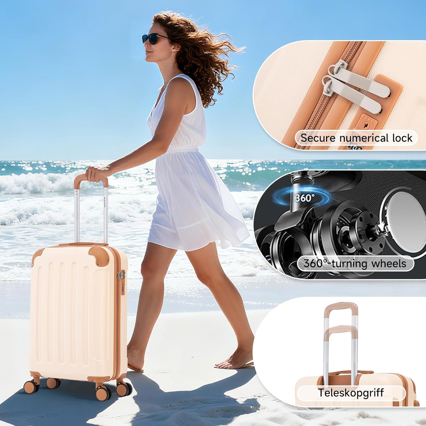 S+M+L+XL 4-teilig ABS Koffer-Set (Neu)